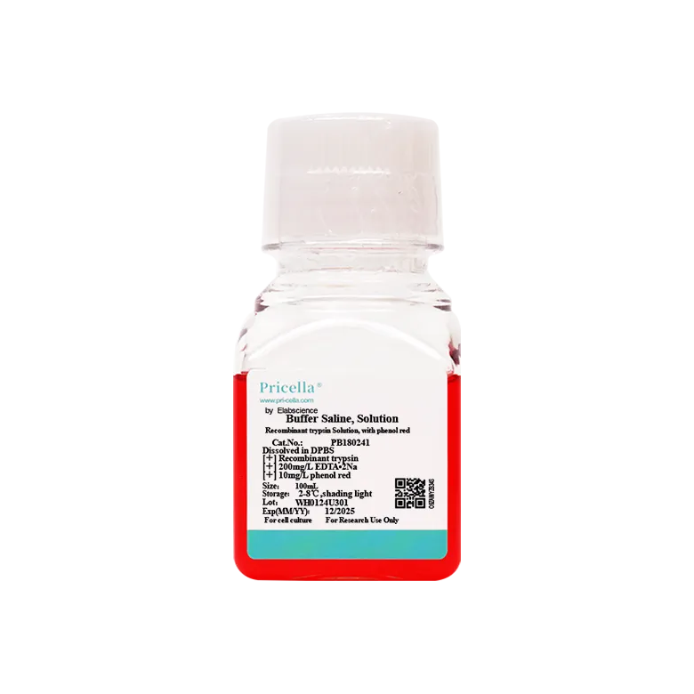 Раствор рекомбинантного трипсина в DPBS (1×), с феноловым красным, 100 мл