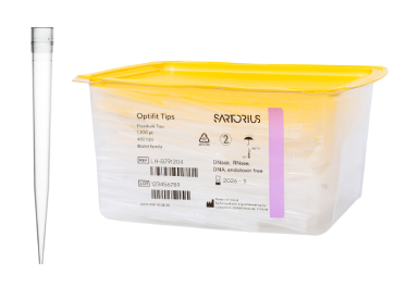 Наконечники для пипеточных дозаторов Sartorius нестерильные, без фильтра: Optifit стандартный (50-1200) мкл (71.5 мм), в коробке 480 шт